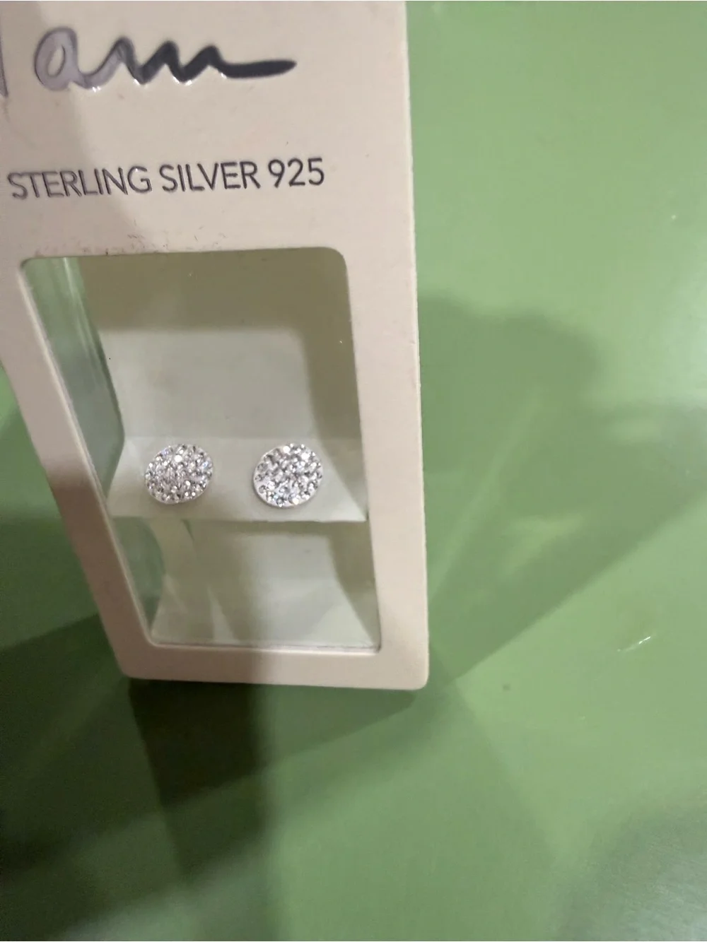 Sterling Silver Pave Round Stud Earrings - Sparkling Silver